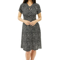 Black Dot Keyhole Dress
