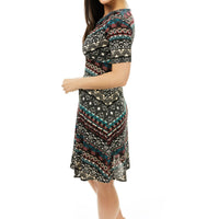 Hindu Stripes Keyhole Dress