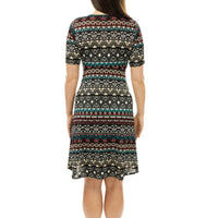 Hindu Stripes Keyhole Dress