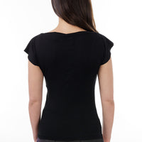 Black Cowl Neck Top