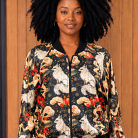 Little White Fox Bomber Jacket