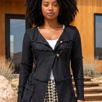 Black Stitchy Cardigan
