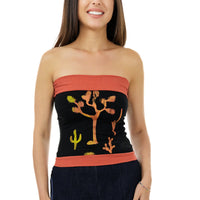 Black and Rust Desert Scene Tube Top