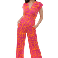Psychedelic Creamsicle Veronica Lake Jumpsuit