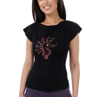 Punk Rock Seahorse Cowl Top