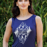 Mirror Image Navy Tank Top
