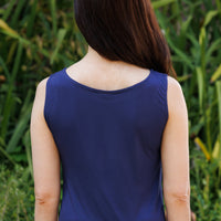 Mirror Image Navy Tank Top