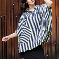 Striped Terry Poncho