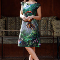 Tropical Paradise Belted Blouse Dress