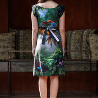 Tropical Paradise Belted Blouse Dress