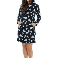 Triangle Slices Hoodie Dress