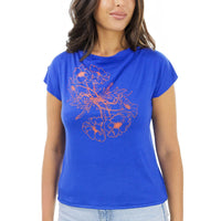 Periwinkle Poppy Cowl Top