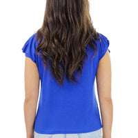 Periwinkle Poppy Cowl Top