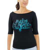 Blue Branches 3/4 sleeve Top