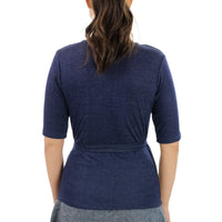 Denim Jersey Wrap Top