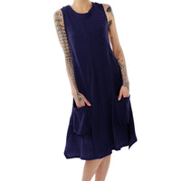 Blue Linen Sleeveless Agnes Dress