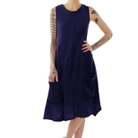 Blue Linen Sleeveless Agnes Dress