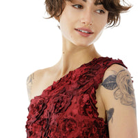 Romantic Rose Taffeta Off-the-Shoulder Dress