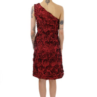 Romantic Rose Taffeta Off-the-Shoulder Dress