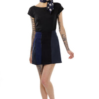 Deconstructed Denim Mini Skirt