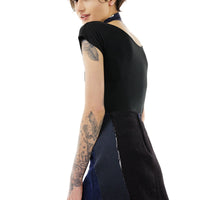 Deconstructed Denim Mini Skirt