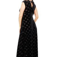 Black Plaid Velvet Veronica Lake Maxi