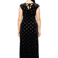 Black Plaid Velvet Veronica Lake Maxi