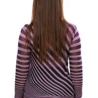 Sheer Purple Striped Top