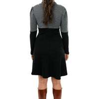 Color Block Turtleneck Sweater Dress