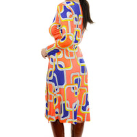Tantric Tile Long Sleeve Wrap Dress