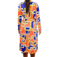 Tantric Tile Long Sleeve Wrap Dress