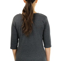 Gray Origami 3/4 Sleeve Top