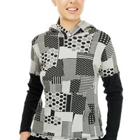 Black and Gray Geometric Game Hoodie