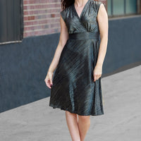 Metallic Moonlight Ribbed Veronica Lake