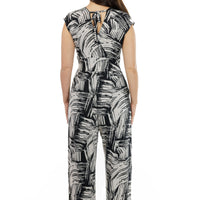 Black and Gray Brushes Veronica Lake Jumpsuit