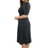 Black and White Dot Wrap Dress