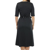 Black and White Dot Wrap Dress