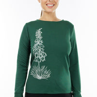 Long Sleeved Hunter Green Yucca Top