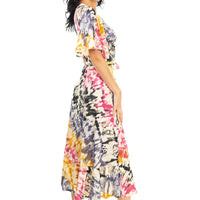 Frankenthaler Tie Dye Scarlet Dress