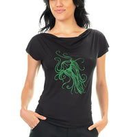 Electric Jellyfish Cowl Neck Top