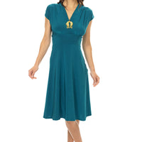 Teal Veronica Lake Dress