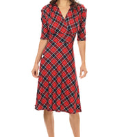 Red Plaid Veronica Lake with Sleeves