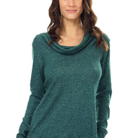 Green Gray Cowl Sweater