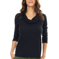 Black Ribbed Cowl Sweater