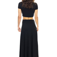 Long Black Cleo Skirt