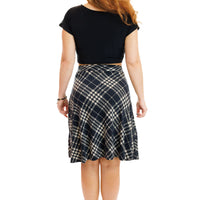 Black and Cream Plaid Cleopatra Skirt
