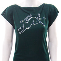 Green Hare Cowl Neck T-shirt