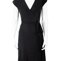 Black Sleeveless Wrap Dress