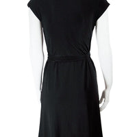 Black Sleeveless Wrap Dress