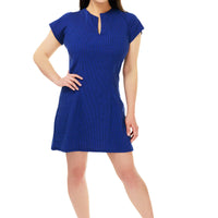 Purple and Black Houndstooth Tunic Dress